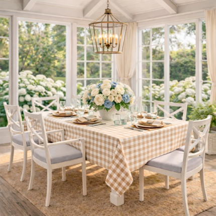Obrus w drobną kratę Beige Gingham