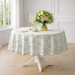 Okrągły obrus w stylu francuskim Toile de Jouy Green - obrazek 3