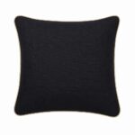 Lniana czarna poszewka Royal Black – 45 × 45 cm