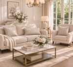 Poszewka w kratę Beige Gingham  – 40 × 60 cm - obrazek 2