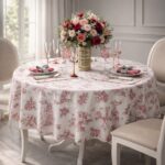 Okrągły obrus Toile de Jouy Red Forest - obrazek 2