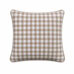 Poszewka w kratę Beige Gingham  – 45 × 45 cm