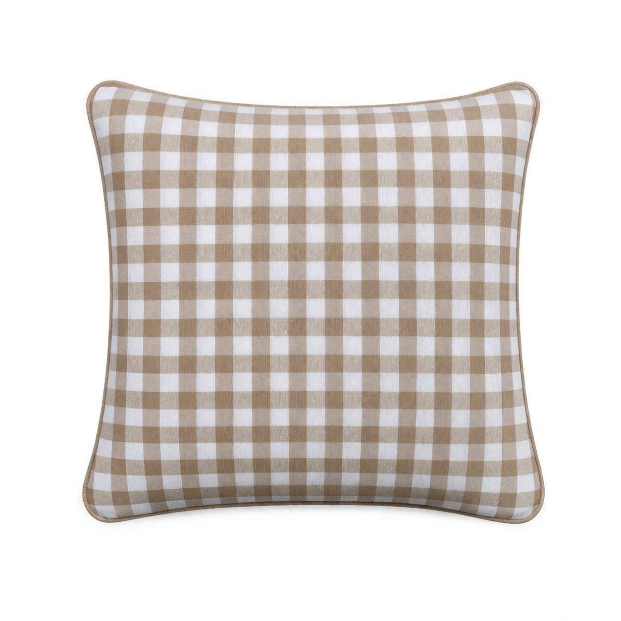 Poszewka Beige Gingham kwadrat 45x45 zdjęcie główne Poszewka w kratę Beige Gingham – 45 × 45 cm - obrazek 1