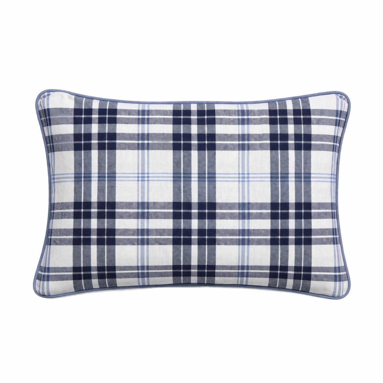 Poszewka Blue Plaid kwadrat 40x60 zdjęcie główne Poszewka w kratę Blue Plaid – 40 × 60 cm - obrazek 1