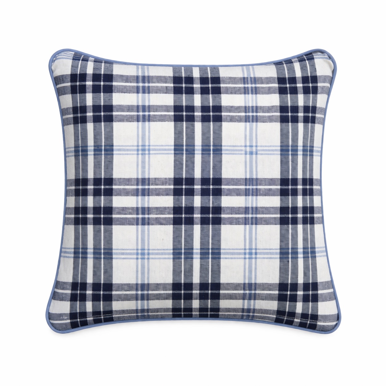 Poszewka Blue Plaid kwadrat 45x45 zdjęcie główne Poszewka w kratę Blue Plaid – 45 × 45 cm - obrazek 1