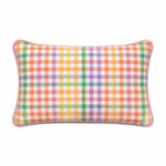 Poszewka dekoracyjna w kolorową kratę Rainbow Gingham  – 40 × 60 cm