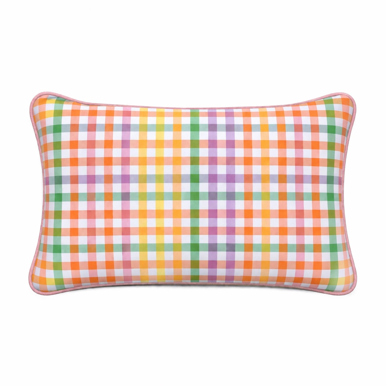 Poszewka Rainbow Gingham kwadrat 40x60 zdjęcie główne Poszewka dekoracyjna w kolorową kratę Rainbow Gingham – 40 × 60 cm - obrazek 1