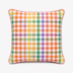 Poszewka dekoracyjna w kolorową kratę Rainbow Gingham  – 45 × 45 cm