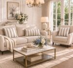 Poszewka dekoracyjna w beżowe pasy Dandy Beige – 40 × 60 cm - obrazek 2