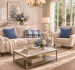 Lniana poszewka Royal Blue – 45 × 45 cm - obrazek 2