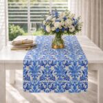 Niebieski bieżnik Majolica Blue Roseberry Home