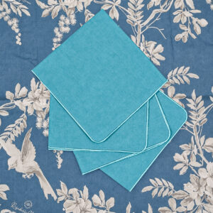 Napkin Sotto Voce Blue Grotto on Misty Aviary– set of 4 - diagonal-2