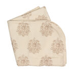 Beżowy obrus z ornamentem Medallion Sand - obrazek 3