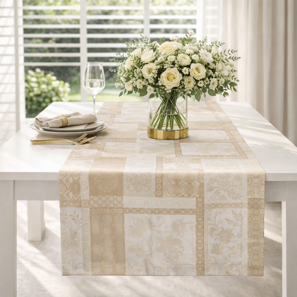 Bieżnik Beige Symphony Powlekany bieżnik plamoodporny Beige Symphony – 50 × 150 cm - obrazek 1