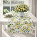 Dwustronny bieżnik w cytryny Lemonade & Stripes – 50 × 150 cm