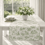 Bieżnik w stylu francuskim Toile de Jouy Green