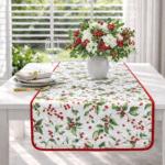 Bieżnik świąteczny z motywem ostrokrzewu Very Merry Christmas – 50 × 150 cm