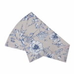 Okrągły obrus bawełniany w niebiesko-białe kwiaty Blossom Blue - obrazek 5