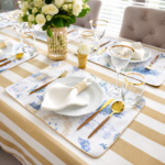 Okrągły obrus w beżowo-kremowe pasy Dandy Beige - obrazek 5