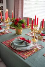 Okrągły obrus w szkocką kratę Red Tartan - obrazek 5